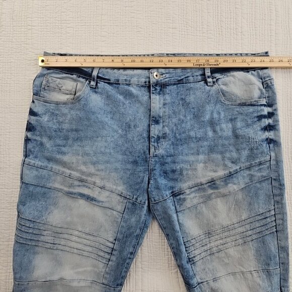 Southpole Jeans Men's 48 (50x33) Acid Wash Stretch Moto Distressed Y2K EUC - Picture 3 of 15